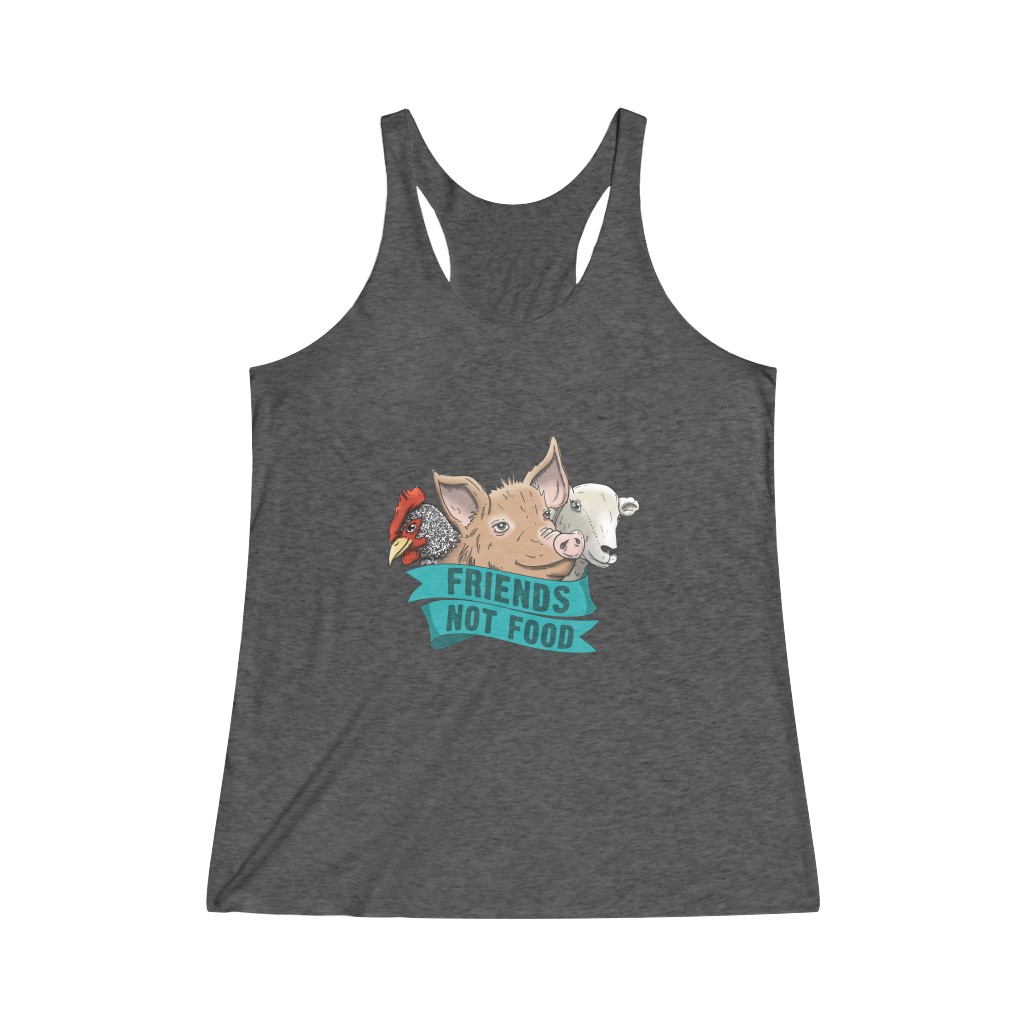 Friends Not Food - Women's Tri-Blend Racerback Tank