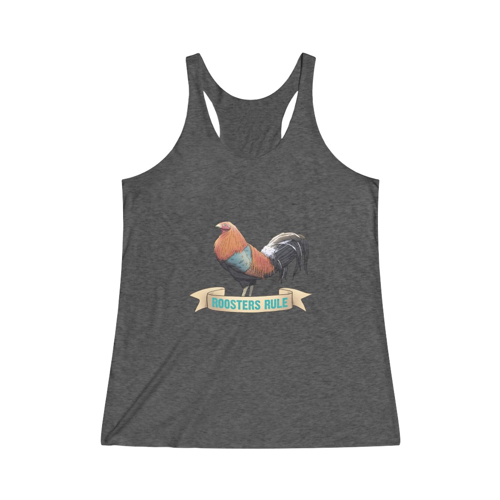 Roosters Rule - Women's Tri-Blend Racerback Tank - Image 2
