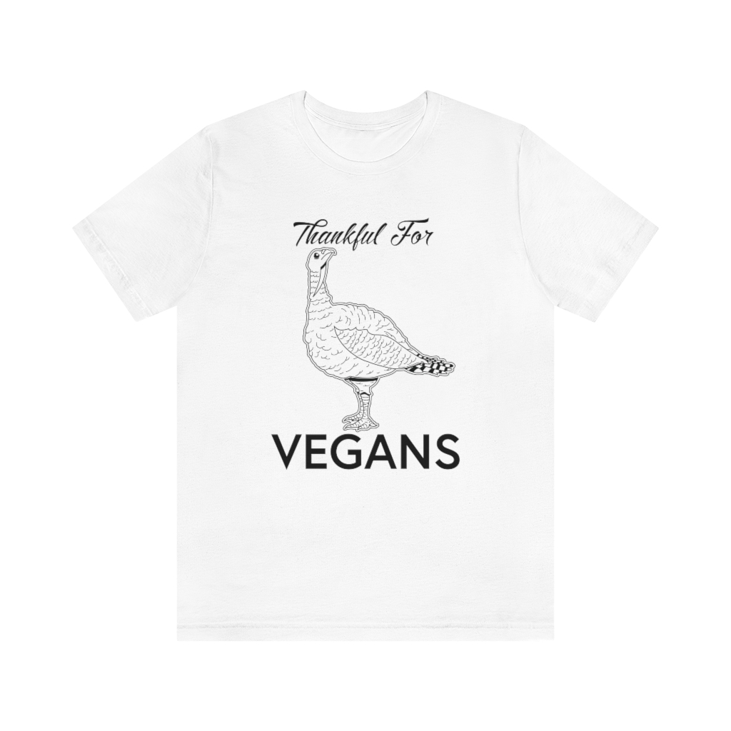 Thankful for Vegans - Unisex Jersey Short Sleeve Tee - Image 5