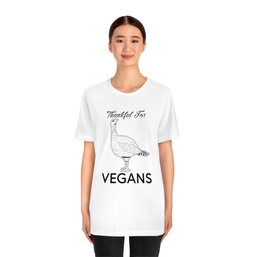 Thankful for Vegans - Unisex Jersey Short Sleeve Tee - Image 7