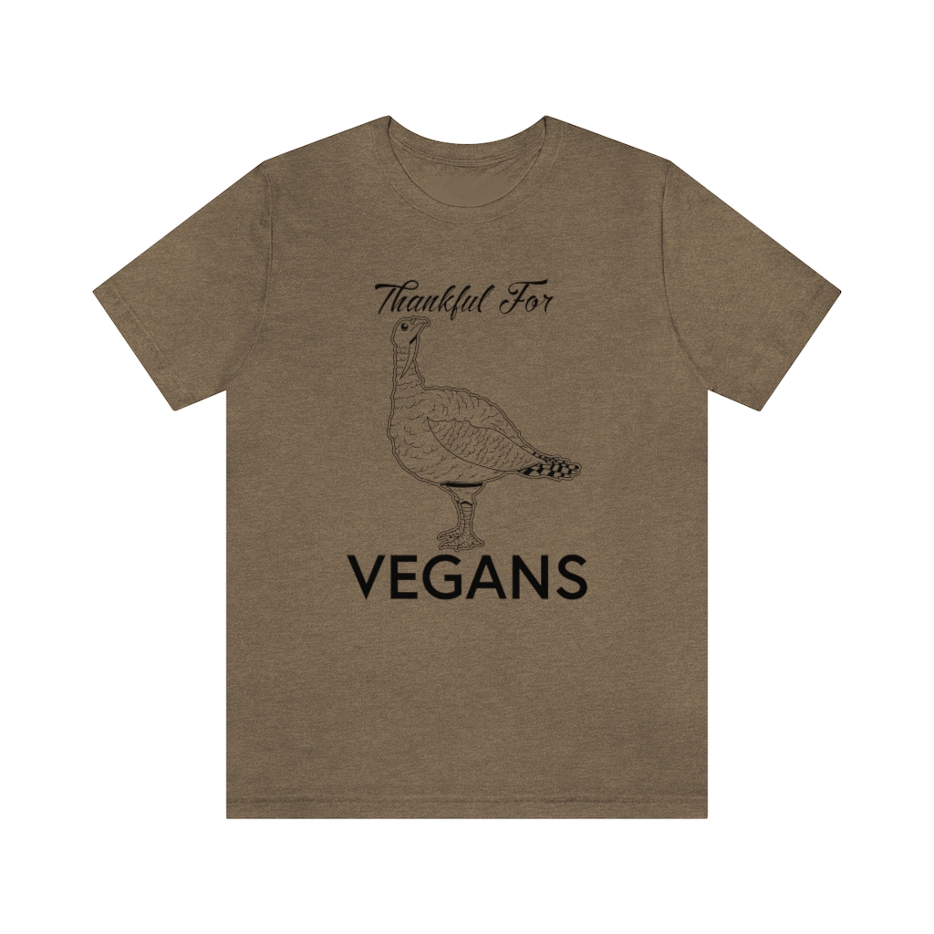 Thankful for Vegans - Unisex Jersey Short Sleeve Tee - Image 17