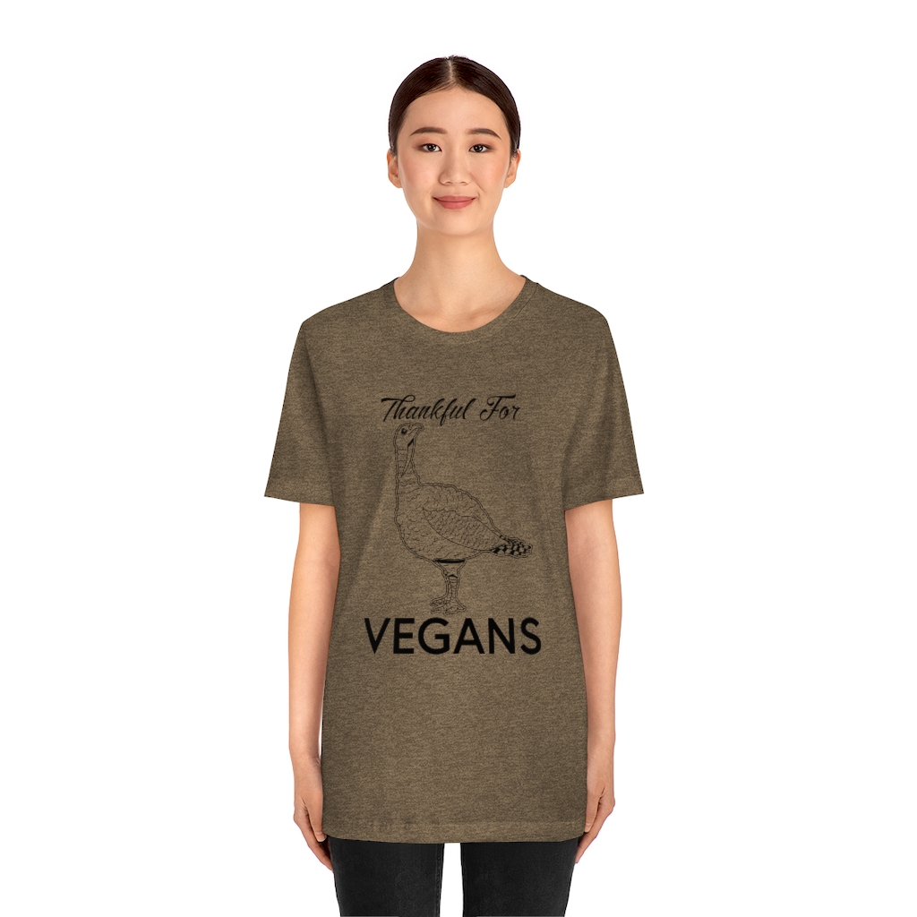 Thankful for Vegans - Unisex Jersey Short Sleeve Tee - Image 19