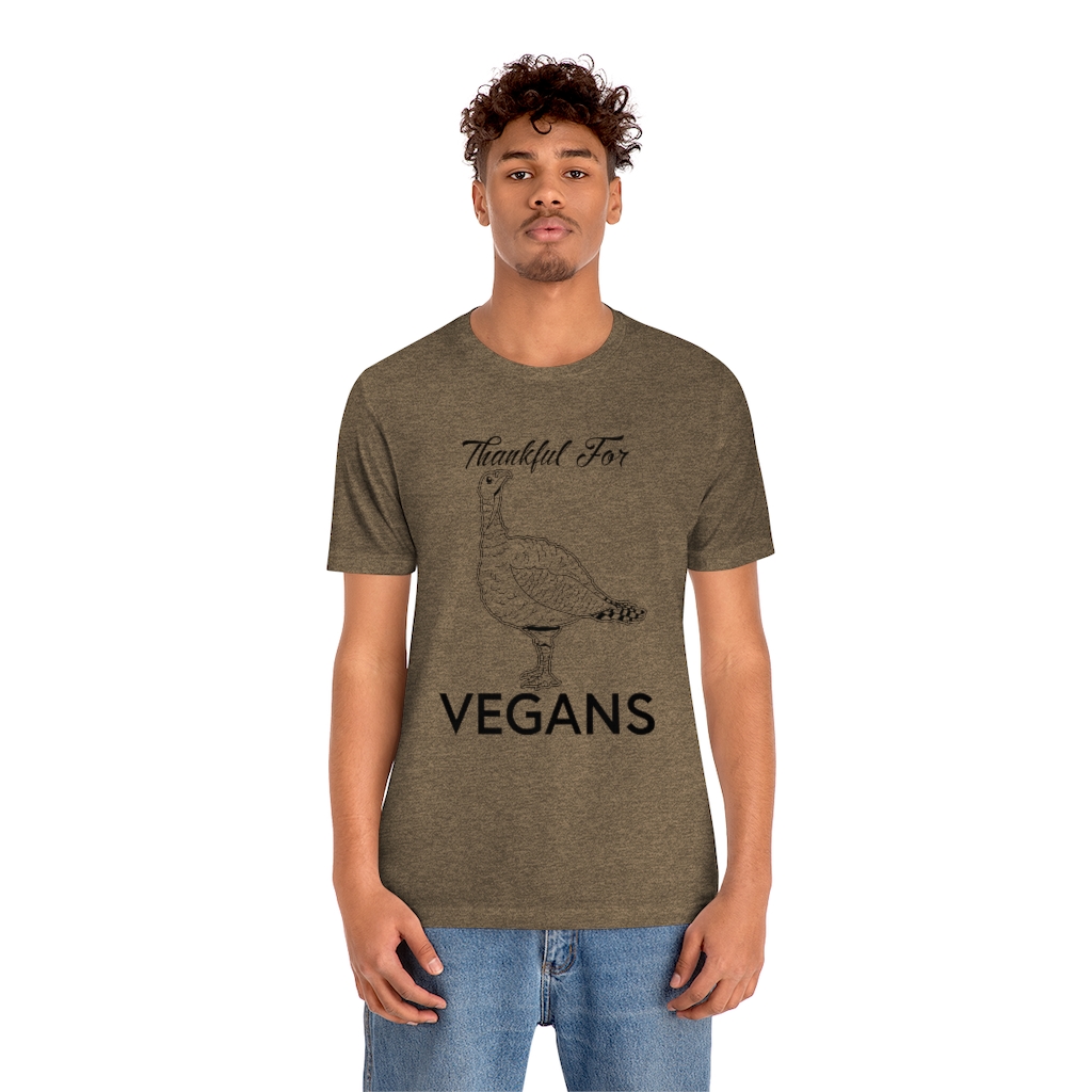 Thankful for Vegans - Unisex Jersey Short Sleeve Tee - Image 20