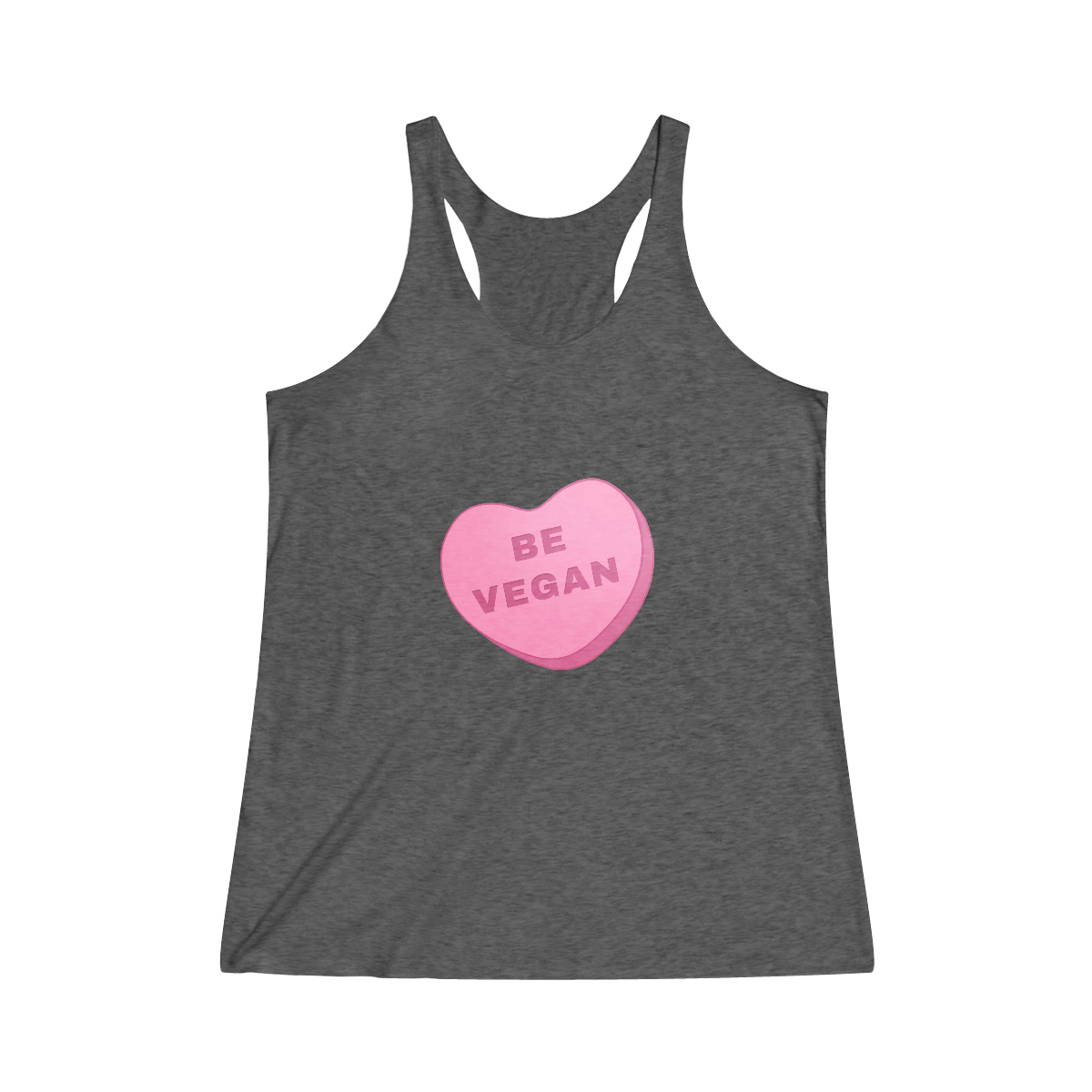 Be Vegan - Pig Nose Heart - Women's Tri-Blend Racerback Tank - Image 2