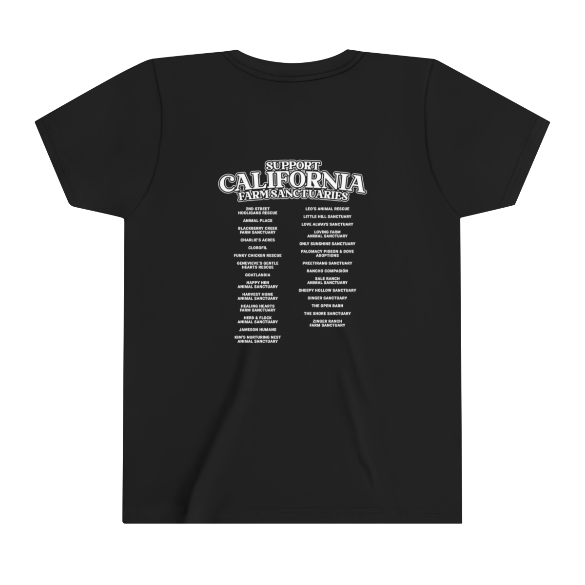 Support California Farm Sanctuaries - Youth Short Sleeve Tee - Image 6