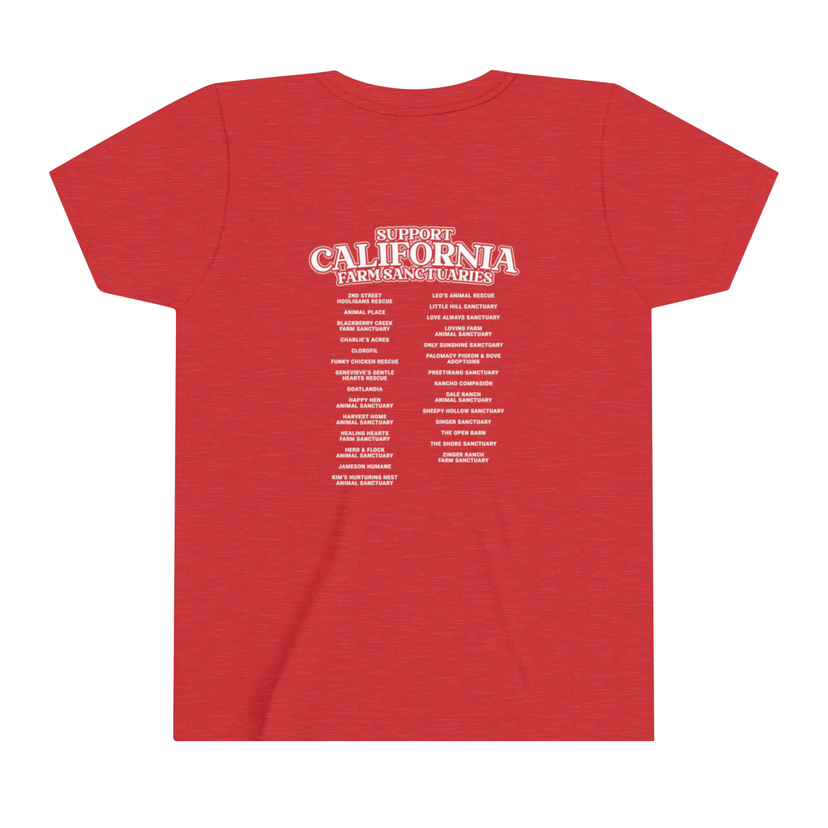 Support California Farm Sanctuaries - Youth Short Sleeve Tee - Image 20