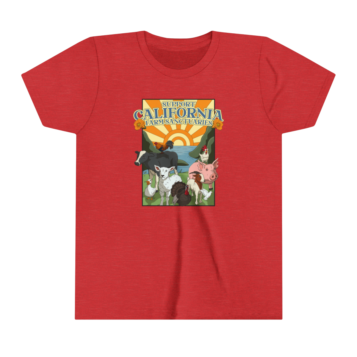Support California Farm Sanctuaries - Youth Short Sleeve Tee - Image 19