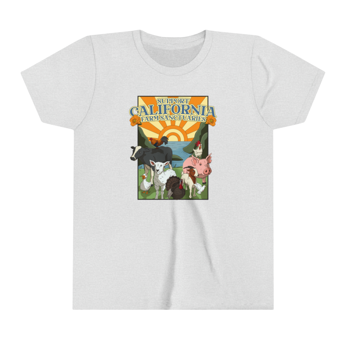 Support California Farm Sanctuaries - Youth Short Sleeve Tee - Image 3