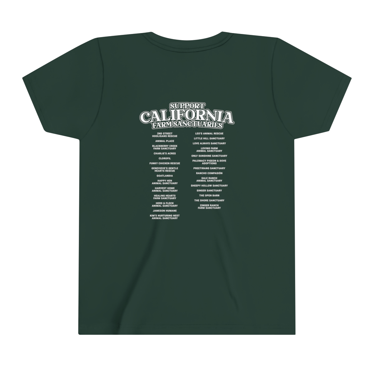 Support California Farm Sanctuaries - Youth Short Sleeve Tee - Image 10