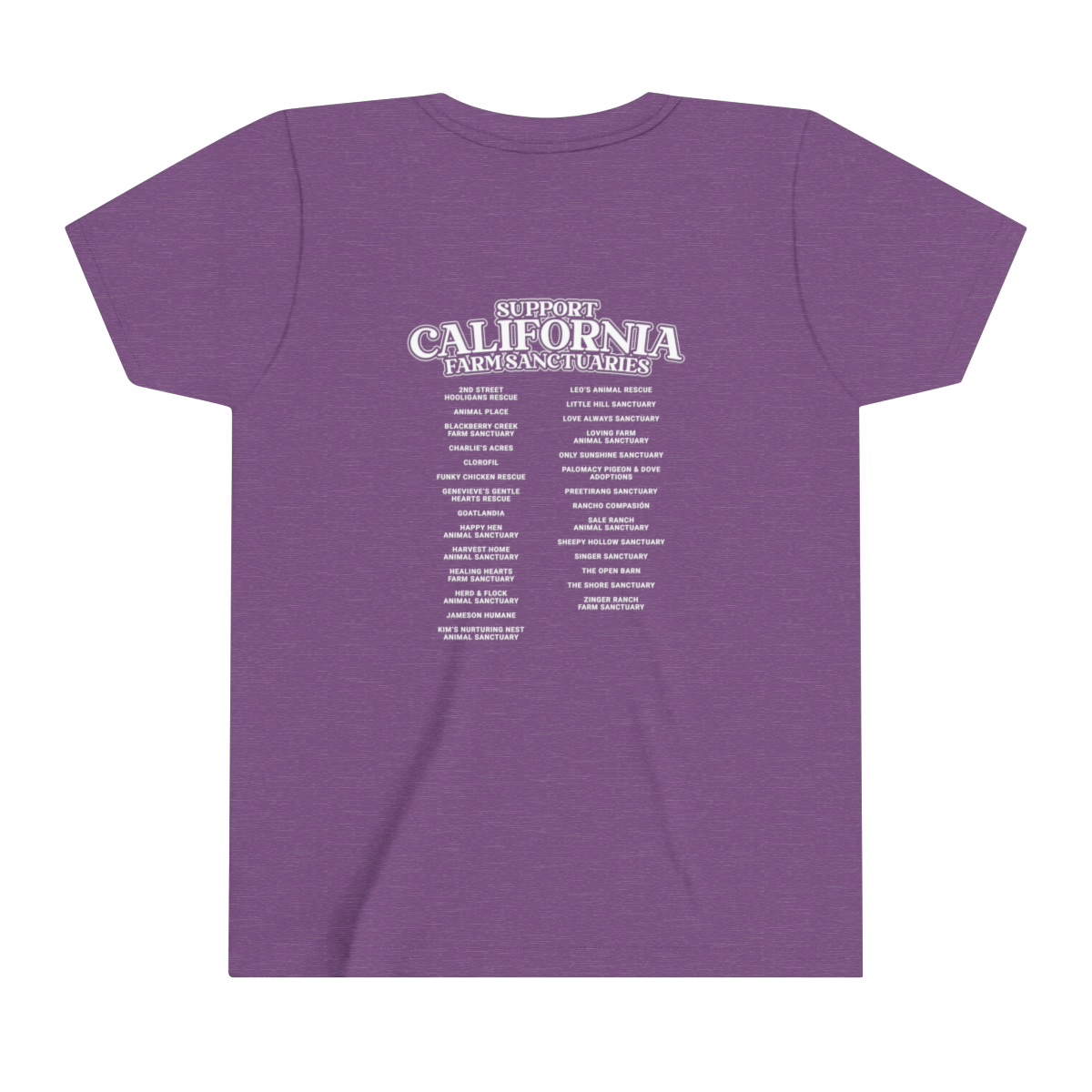 Support California Farm Sanctuaries - Youth Short Sleeve Tee - Image 16
