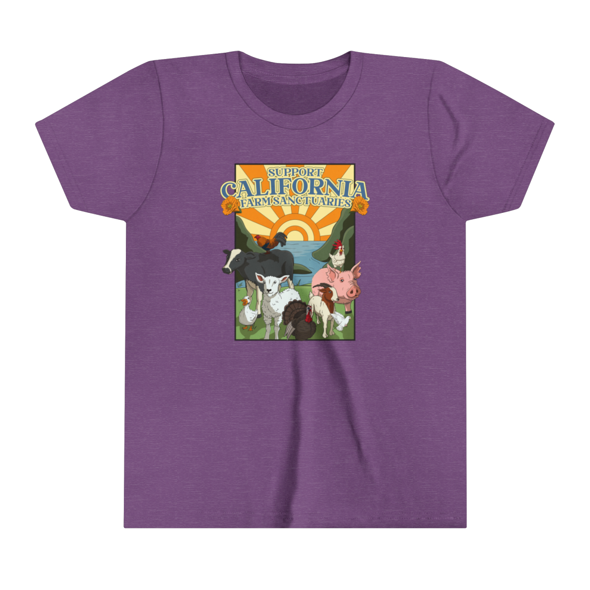 Support California Farm Sanctuaries - Youth Short Sleeve Tee - Image 15