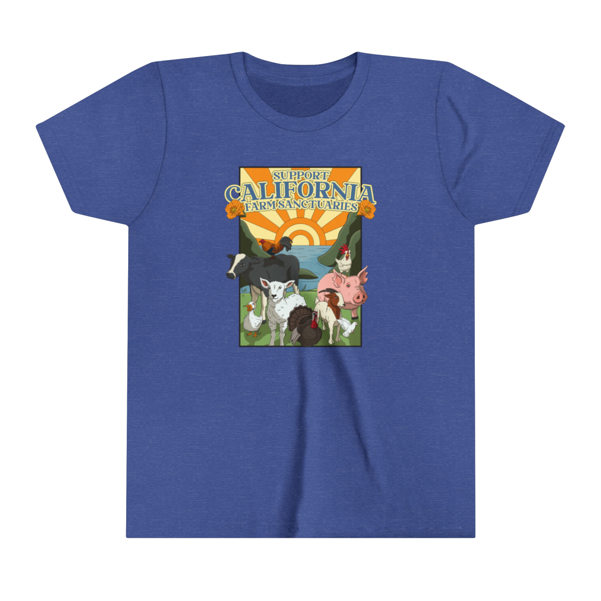 Support California Farm Sanctuaries - Youth Short Sleeve Tee - Image 11