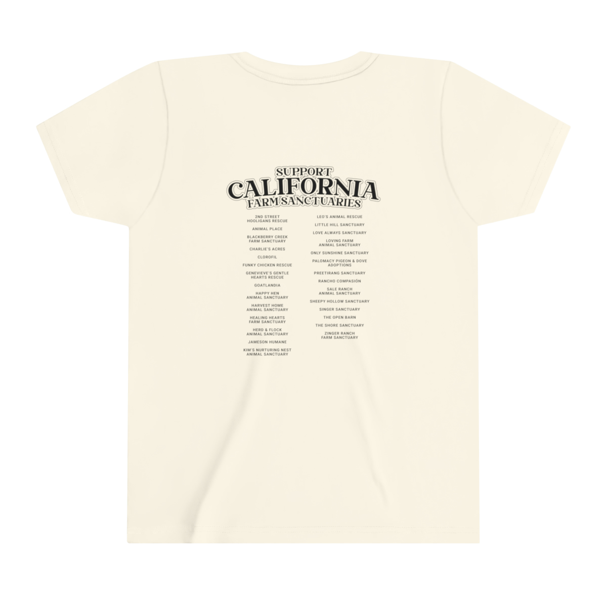 Support California Farm Sanctuaries - Youth Short Sleeve Tee - Image 8