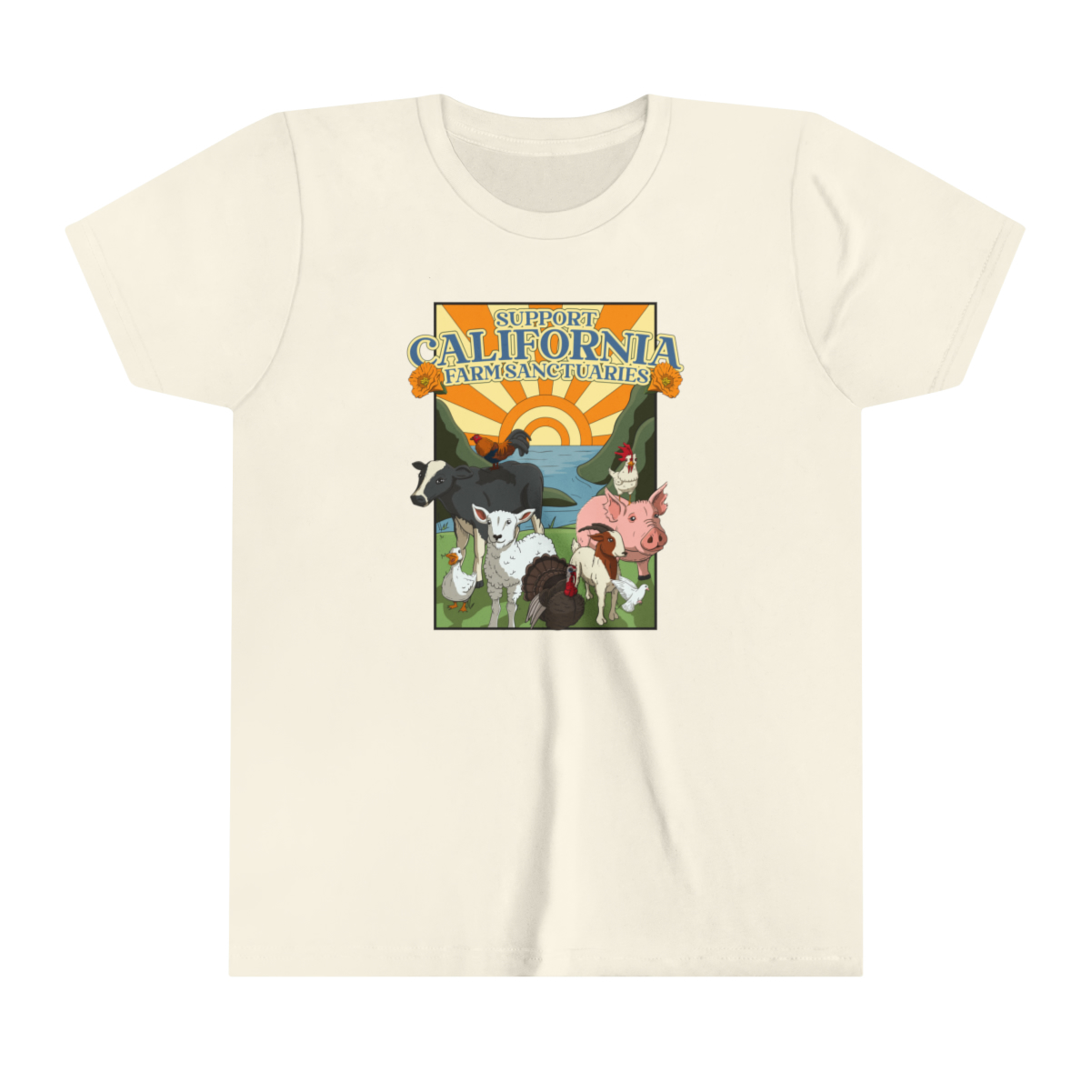 Support California Farm Sanctuaries - Youth Short Sleeve Tee - Image 7