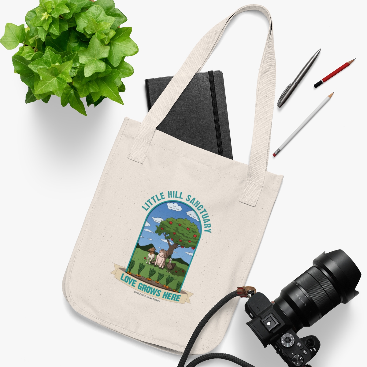 Love Grows Here - Organic Canvas Tote Bag - Image 3