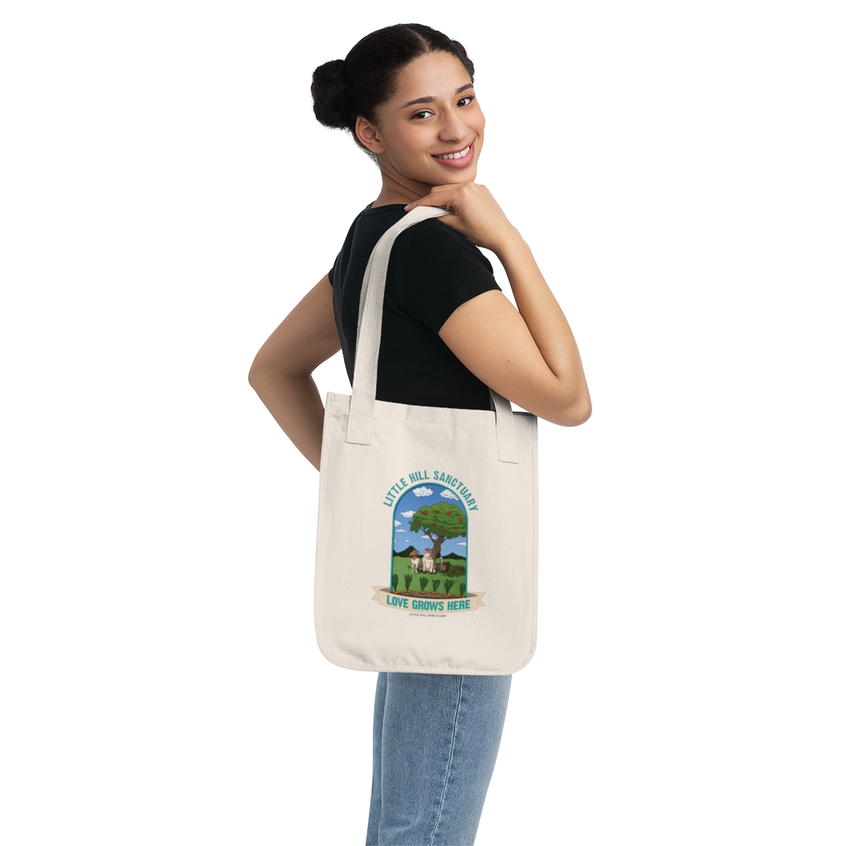 Love Grows Here - Organic Canvas Tote Bag - Image 4